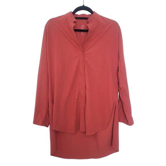 Aday Something Borrowed Snap Button Tunic Top Size L Burnt Orange Lagenlook - Picture 1 of 7